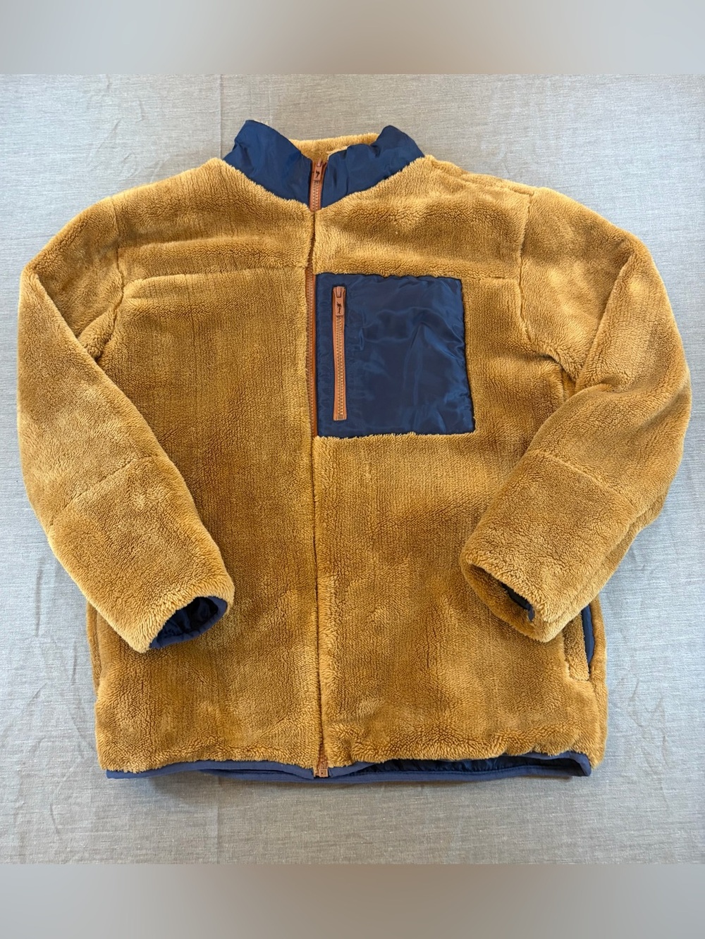Tommy Bahama Jacket XXL Kids Brown Blue Zip Fleece Coat Child Outdoors